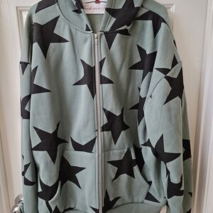 Edikted Green and Black Star Hoodie